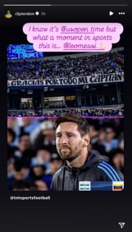 Clijsters reacts to Messi receiving honor | Instagram - @clijsterskim